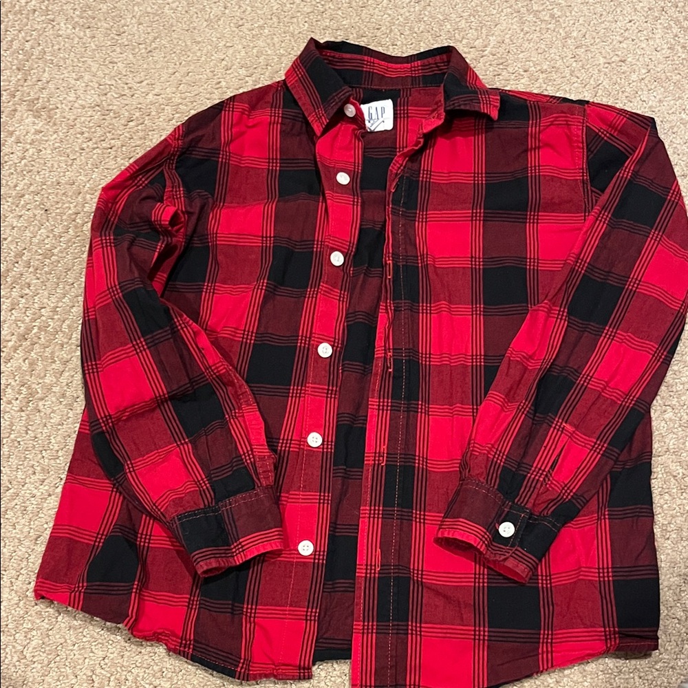 GAP Red and Black Plaid Shirt